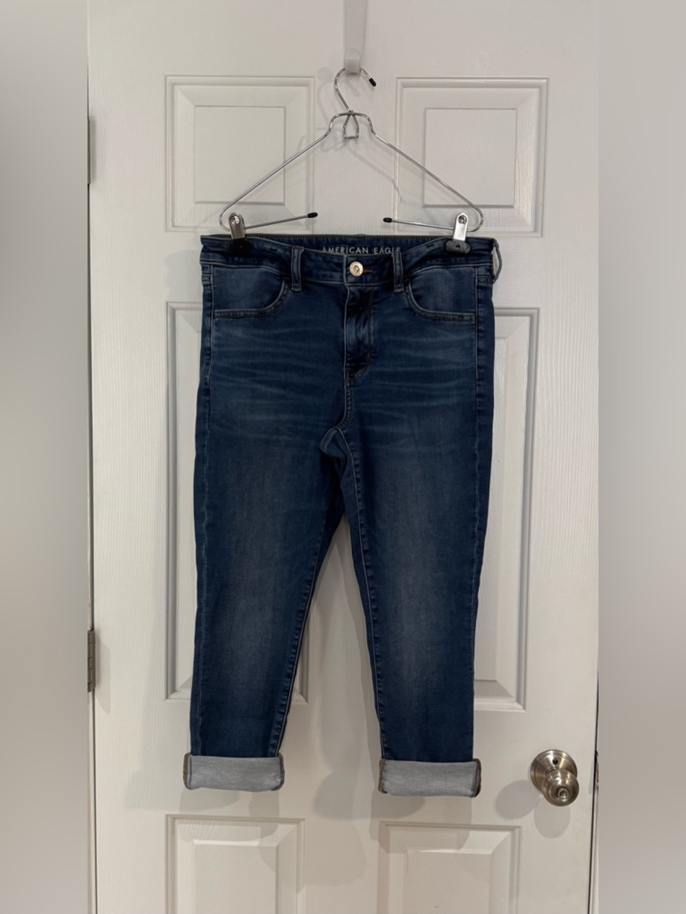 American Eagle Outfitters Women’s Dark Blue Slim Crop Jeans